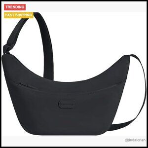 Slouchy Crossbody Bag Hobo Style Adjustable Strap Zippered Pockets Travel Chic